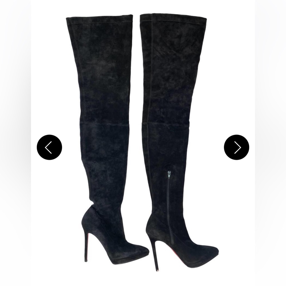 Christian Louboutin Montana 120 Veau Velours Stretch Suede Over the Knee Boots